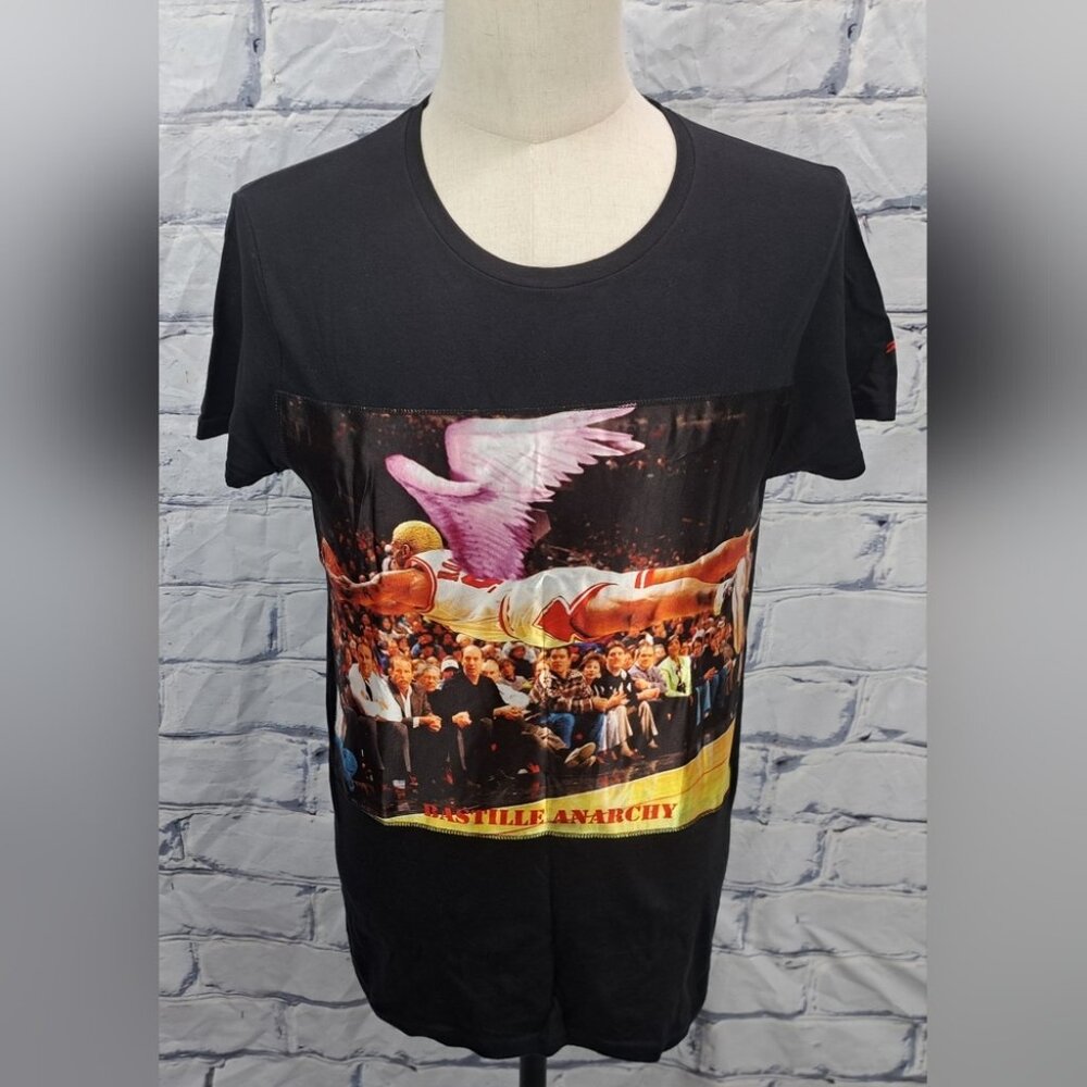 Bastille Men's T-shirt Tee Dennis Rodman NBA Basketball 90s Bulls Italy Medium